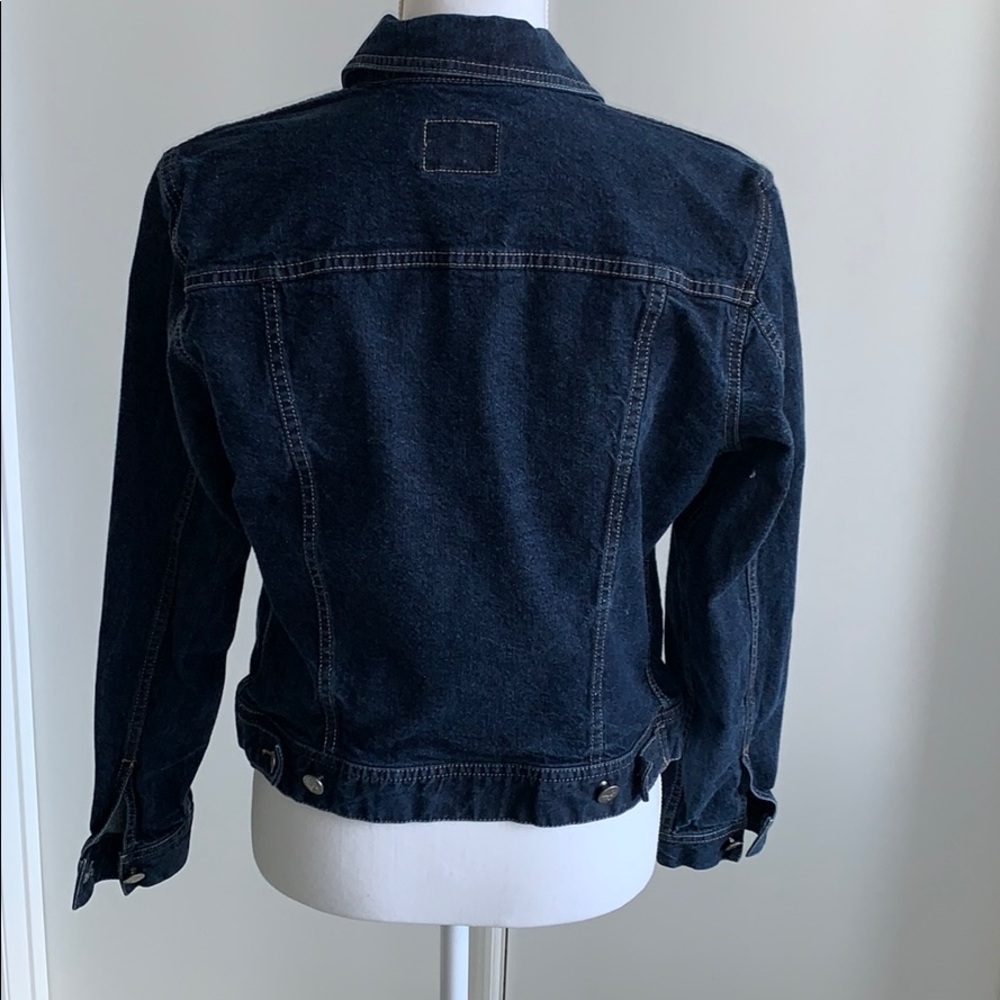 Calvin Klein darker wash blue jean jacket - Picture 6 of 7